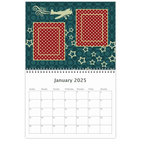 2025 Airplane 12 Month Calendar By Klh Jan 2025