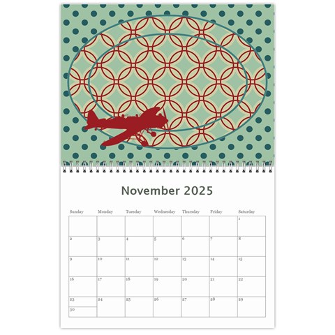 2025 Airplane 12 Month Calendar By Klh Nov 2025