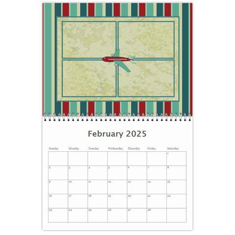 2025 Airplane 12 Month Calendar By Klh Feb 2025