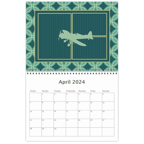 2024 Airplane 12 Month Calendar By Klh Apr 2024
