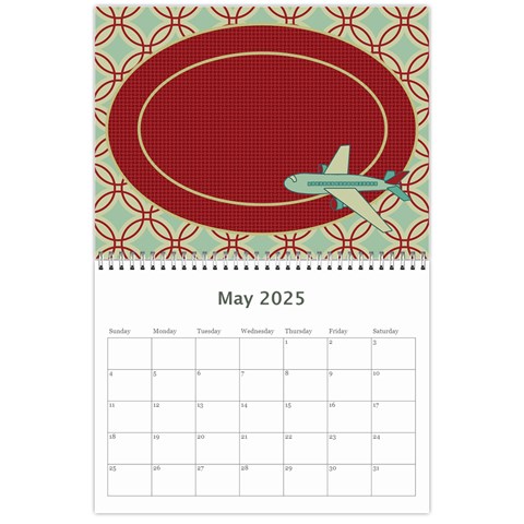 2025 Airplane 12 Month Calendar By Klh May 2025
