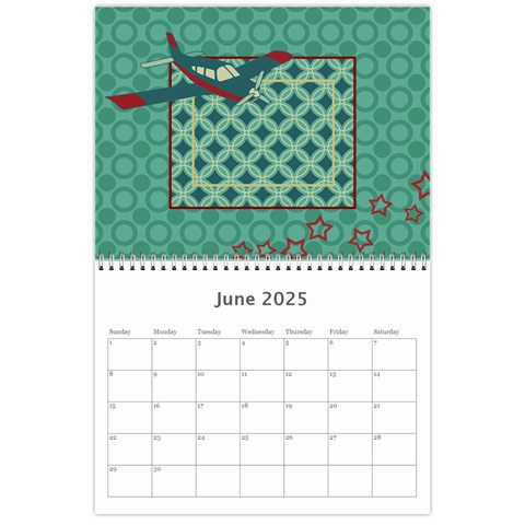 2025 Airplane 12 Month Calendar By Klh Jun 2025