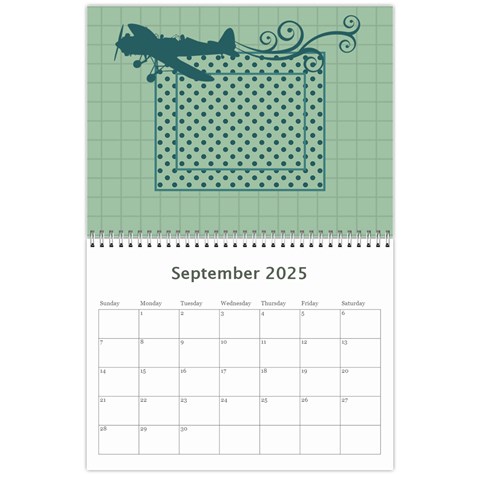2025 Airplane 12 Month Calendar By Klh Sep 2025