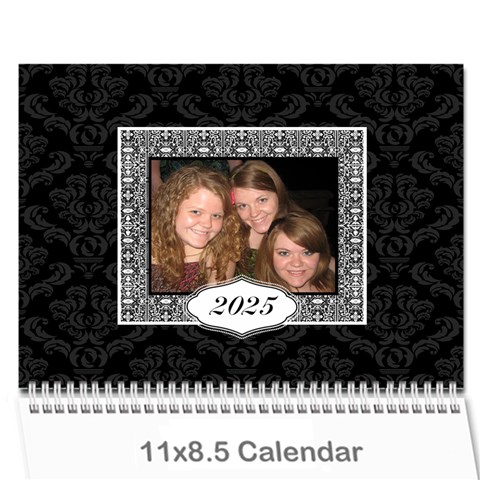 2025 Black & White 12 Month Calendar By Klh Cover