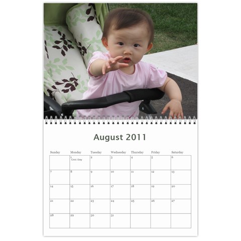 2011 Calendar Aug 2011