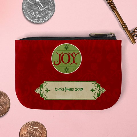 Merry Christmas Mini Coin Purse (red) By Jen Back