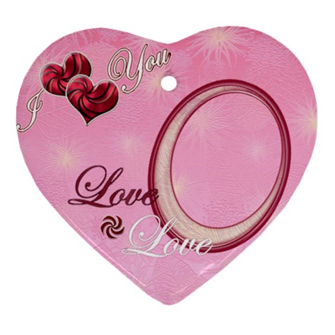 I Heart You Pink5 Christmas Ornament By Ellan Front