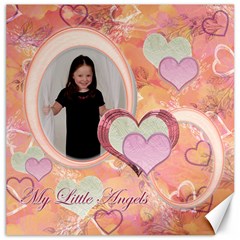 My Little Angels Purple White 12x12 Canvas