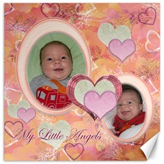My Little Angels pink peach 12x12 Canvas - Canvas 12  x 12 