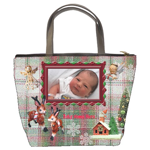 Santa Gave Us Best Present Of 2010 Christmas Bucket Bag By Ellan Back