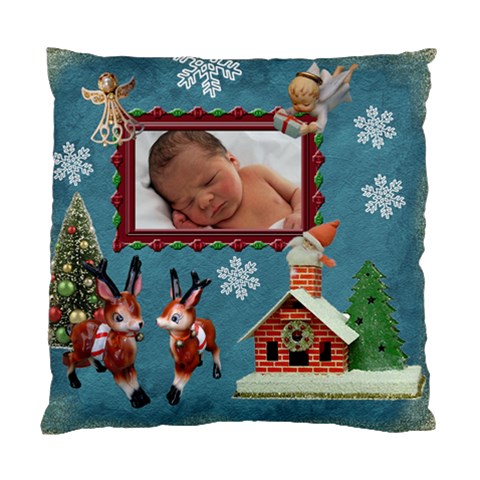 Santa Just Brought Us The Best Present 2024 Blue 2 Sided Cushion Case By Ellan Back