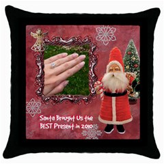 Santa Brought Us the BEST Present in 2010 pink Throw Pillow Case 18 inch - Throw Pillow Case (Black)