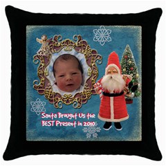 Santa Brought Us the BEST Present in 2010 blue Throw Pillow Case 18 inch - Throw Pillow Case (Black) Santa Brought Us the BEST Present in 2010 blue Throw Pillow Case 18 inch - Throw Pillow Case (Black)