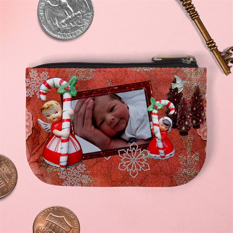 Stocking Stuffer Candy Cane Angel Santa Best Present 2010 Merry Christmas Mini Coin Purse By Ellan Back