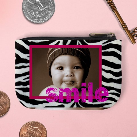 Love You Smile Zebra Mini Coin Purse By Catvinnat Back