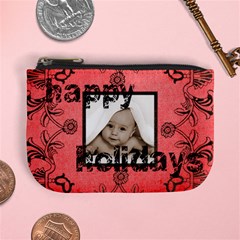 happy holidays love you red mini coin purse