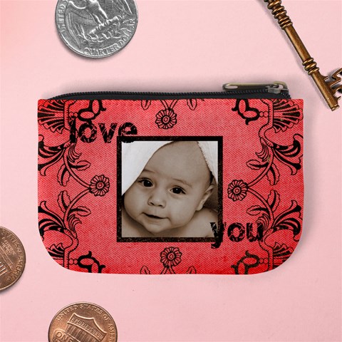 Happy Holidays Love You Red Mini Coin Purse By Catvinnat Back