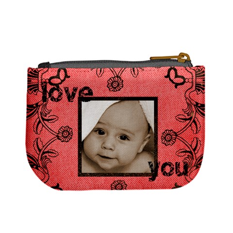 Happy Holidays Love You Red Mini Coin Purse By Catvinnat Back