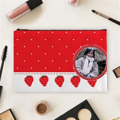 Red pokka dot kawaii cosmetic bag - Cosmetic Bag (Large)