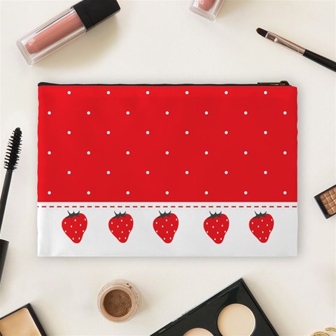 Red Pokka Dot Kawaii Cosmetic Bag By Joyce Back