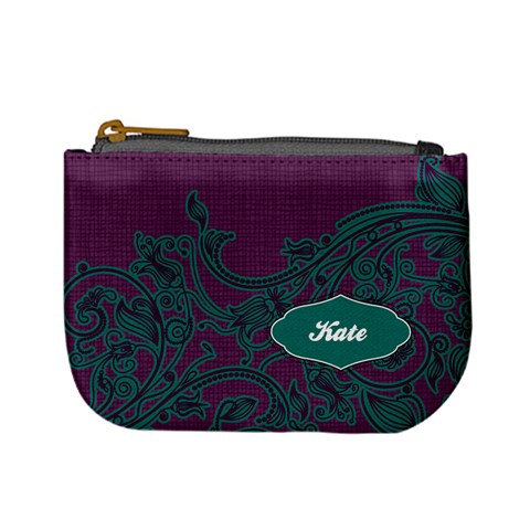 Purple & Turquoise Coin Purse By Klh Front