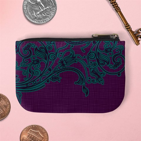 Purple & Turquoise Coin Purse By Klh Back