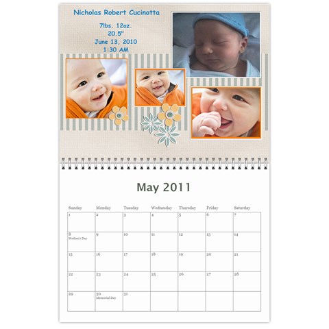 2011 Family Calendar By Peggy Reed May 2011