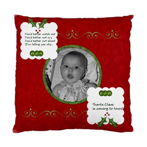 Red Santa Cushion Case (2 Sided) By Jen Front