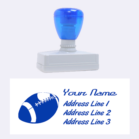 Football Large Address Stamp By Wood Johnson 2.26 x1.05  Stamp