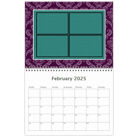 Purple & Turquoise 12 Month Calendar By Klh Feb 2024