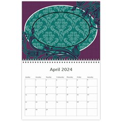 Purple & Turquoise 12 Month Calendar By Klh Feb 2023