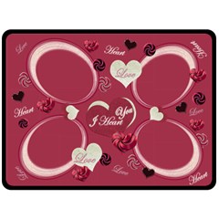 I Heart You plain Pink nice fleese blanket 80x60   - Fleece Blanket (Large)