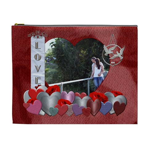 Love Of My Life Xl Cosmetic Bag By Lil Front
