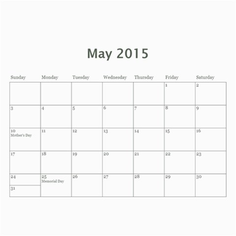 2015 Family Calendar 2 By Martha Meier Oct 2015