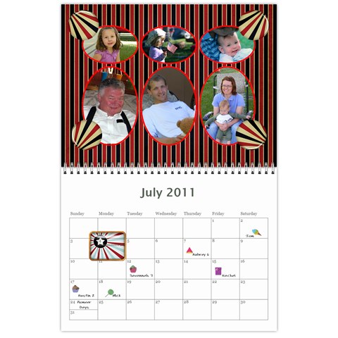 Family Calendar By Linda Larsen Jul 2011