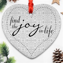 Joy In Life Heart Shaped Ornament - Ornament (Heart)