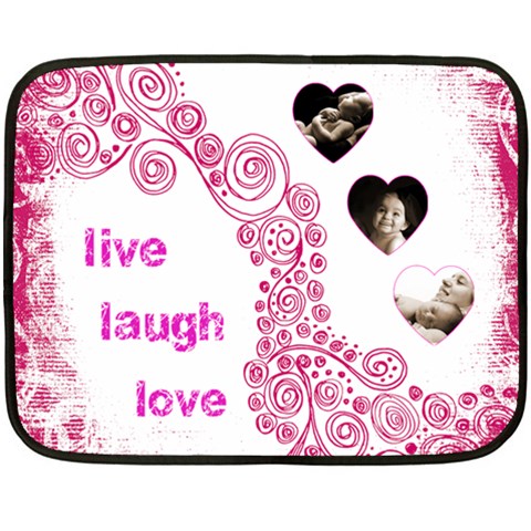 Live Laugh Love Pink Mini Fleece By Catvinnat 35 x27  Blanket