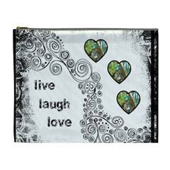 Live Laugh Love monochrome Cosmetic Bag extra large - Cosmetic Bag (XL) Live Laugh Love monochrome Cosmetic Bag extra large - Cosmetic Bag (XL)