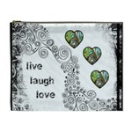 Live Laugh Love monochrome Cosmetic Bag extra large - Cosmetic Bag (XL)