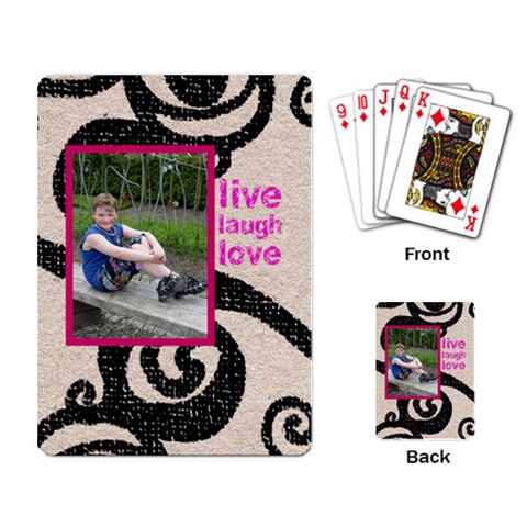Live Laugh Love Playing Cards By Catvinnat Back