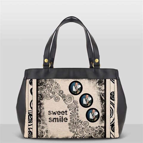 Live Laugh Love Sweet Mmile Oversized Office Bag By Catvinnat Back
