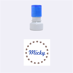 Micky HEARTS - Rubber Stamp Round (Small)