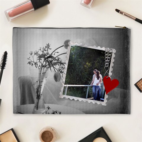 Charcoal Love Xl Cosmetic Bag By Lil Back