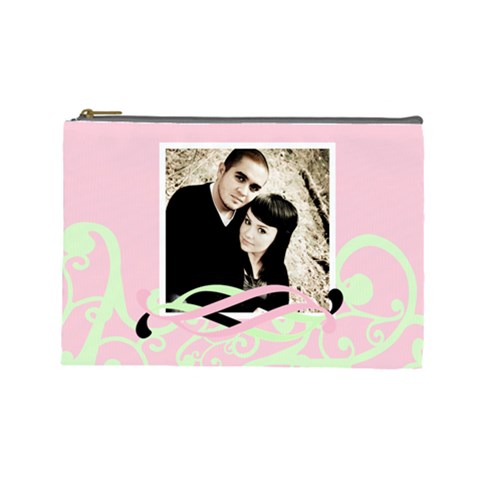 Mint & Pink Cosmetic Bag Lg Template By Danielle Christiansen Front