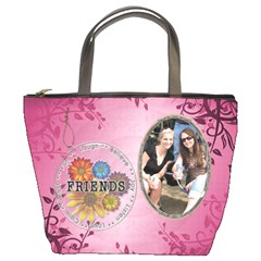Friends Pink Floral Bucket Bag