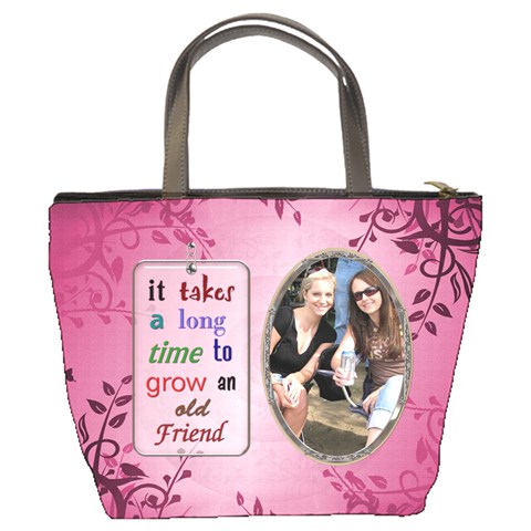 Friends Pink Floral Bucket Bag By Lil Back