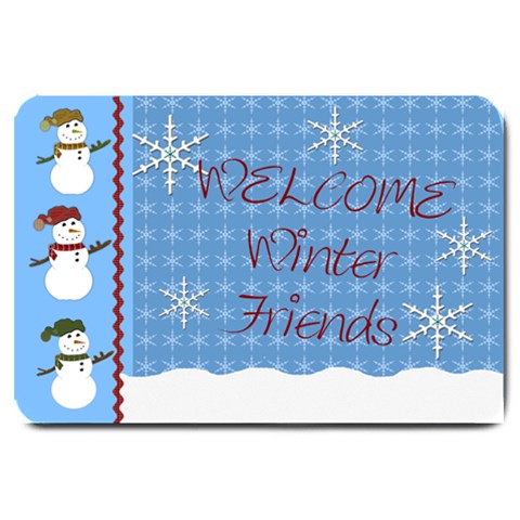 Welcome Winter Friends Door Mat By Danielle Christiansen 30 x20  Door Mat