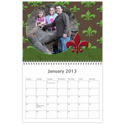 Flor De Lis 12 Month Calendar *cute* By Amanda Bunn Jan 2013