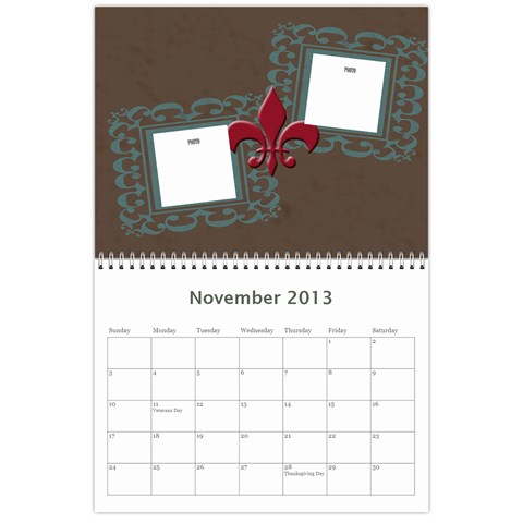 Flor De Lis 12 Month Calendar *cute* By Amanda Bunn Nov 2013