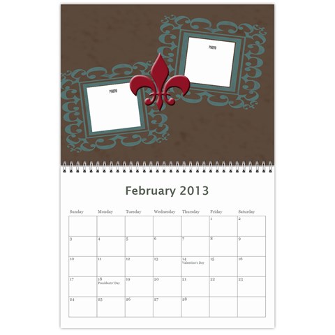 Flor De Lis 12 Month Calendar *cute* By Amanda Bunn Feb 2013